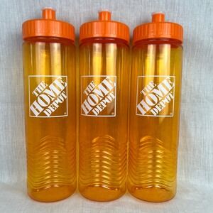 Home Depot‎ Water Bottles Orange Sports Gym Drinkware Set of 3 New Promotional